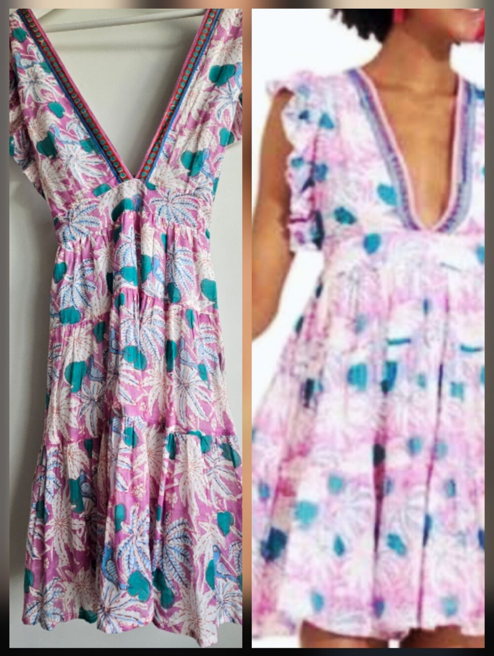 Oliphant Pastel Ruffled Tiered Knee Lenth Pouff Dress